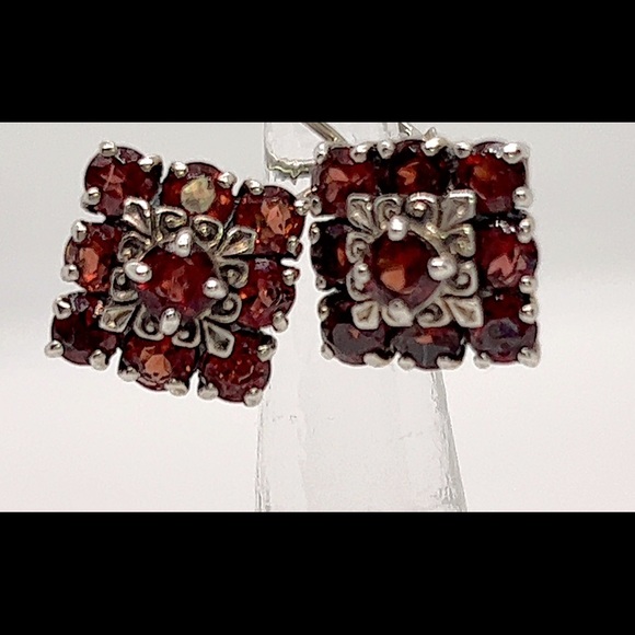 925 Sterling Silver Rubellite Tourmaline Ring & Matching Earrings - Picture 3 of 10